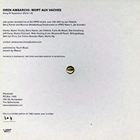 Oren Ambarchi - Mort Aux Vaches: Song of Separation (Limited Edition)