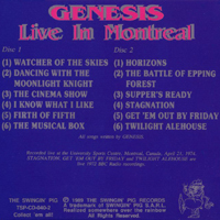 Genesis - 1974.04.21 - Live in Montreal (University Sports Centre, Montreal, Canada: CD 2)