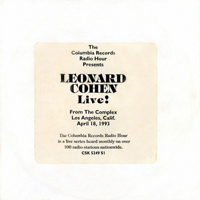 Leonard Cohen - 1993.04.18 - Columbia Radio Hour Live!