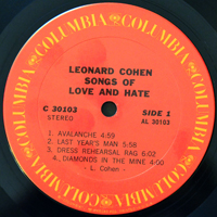 Leonard Cohen - Songs Of Love And Hate (LP)