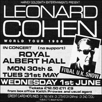 Leonard Cohen - 1988.06.01 - Live in Royal Albert Hall, London, UK (CD 1)