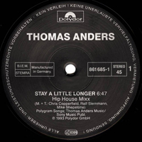 Thomas Anders - Stay A Little Longer (Vinyl 12'' Promo Single)