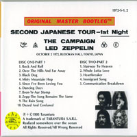 Led Zeppelin - 1972.10.02 - The Campaign, Japan Tour '72 (CD 14: 1st Night - Budokan Hall, Tokyo)