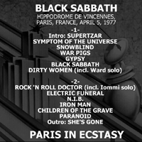 Black Sabbath - Paris in Ecstasy (Hippodrome de Vincennes, Paris, France, April 5, 1977: CD 2)
