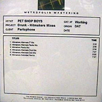 Pet Shop Boys - You Only Tell Me You Love Me When You're Drunk (Metropolis Mastering Acetate) (CD 2, UK Promo Single)