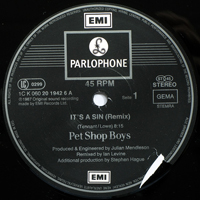 Pet Shop Boys - It's A Sin (Remix) [12'' Single]