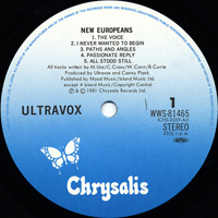 Ultravox - New Europeans (LP)