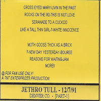 Jethro Tull - 1991.12.07 - McNichols Arena, Denver, Colorado, USA