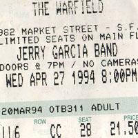 Jerry Garcia - 1994.04.27  - Warfield Theatre in San Francisco, CA, USA (CD 1)