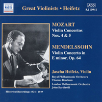 Jascha Heifetz - Mozart & Mendelssohn Violin Concertos