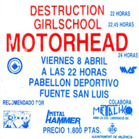 Motorhead - 1988.04.08 - Destruction Girlschool - Valencia