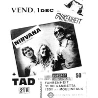 Nirvana (USA) - Fahrenheit, Espace Icare (Issy-les-Moulineaux, France 12-01-89)