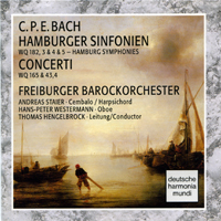 Andreas Staier - Carl Phillip Emanuel Bach - Hamburger Sinfonien Wq 182, 3,4 & 5, Concerti Wq 165 & 43,4