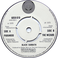 Black Sabbath - Paranoid/The Wizard (7'' Single)