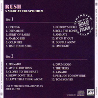 Rush - 1994.04.29 - A Night at the Spectrum (Philadelphia, PA, USA: CD 2)