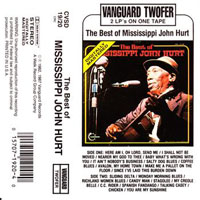 Mississippi John Hurt - The Best of Mississippi John Hurt - Live '70, 1987 cassette reissue (Side A)