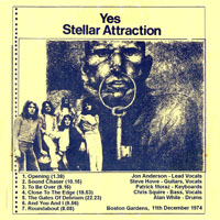 Yes - 1974.12.11 - Stellar Attraction - Boston Gardens (CD 1)