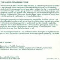 Duncan, John - The Ruud E. Memorial Choir