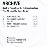 Archive - Numb (CD Sampler Promo)